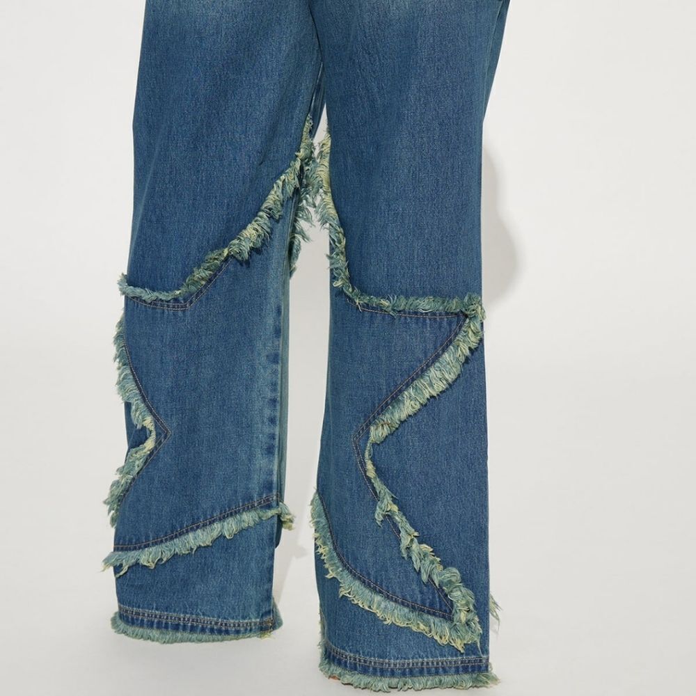 NWT Fashion Nova “Star of the Night” Baggy Jeans – Medium Wash 22 - Picture 10 of 15